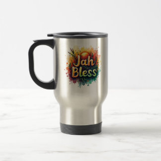 Jah Bless Reggae Watercolor Stainless Steel Travel トラベルマグ