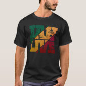 Jah Live Rasta Colors Distressed Reggae Tシャツ (正面)