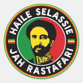 Jah Rastafara Haile Sleassie Royal Rasta Sticker  ラウンドシール