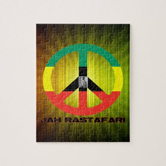 Jah RastafariのピースサインSelassie I ジグソーパズル (縦)