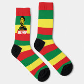 Jah Rastafari Haile Selassie I HIM Jah Bless Socks ソックス (右)