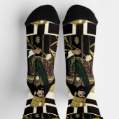 Jah Rastafari Haile Selassie I HIM Rasta Socks ソックス (上部)