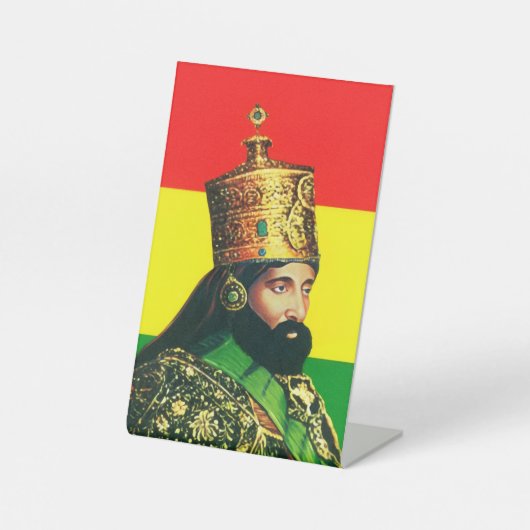 Jah Rastafari Haile Selassie Rasta Livity Roots 台座サイン (正面)