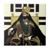 Jah Rastafari Haile Selassie Rasta Reggae Roots タイル (正面)