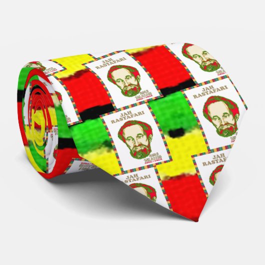 Jah Rastafari Haile Selassie Warrior Emperor  ネクタイ (ロール)