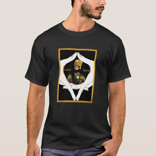 Jah Rastafari Rasta Reggae INI Haile Selassie Tシャツ (正面)