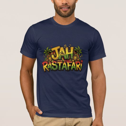 Jah Rastafari Reggae Tシャツ (正面)