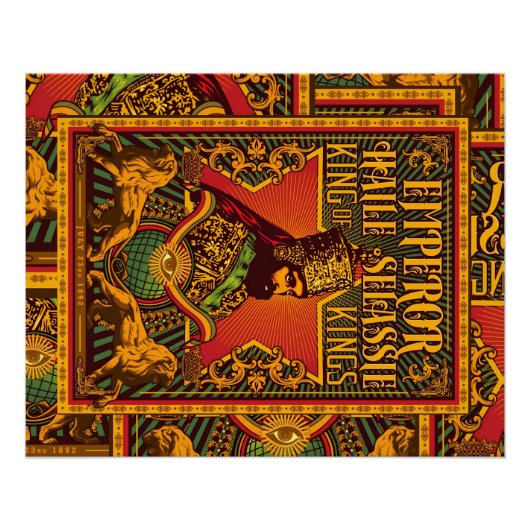 Jah Rastafari Selassie Rasta Reggae Afrika Roots ポスター (正面)