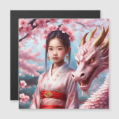 Jahr des Drachen 2024 - Mädchen zwischen Kirschblü (正面/裏面)