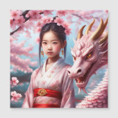 Jahr des Drachen 2024 - Mädchen zwischen Kirschblü (正面)