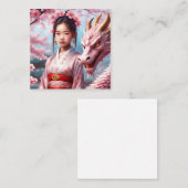 Jahr des Drachen 2024 - Mädchen zwischen Kirschblü ノートカード (正面/裏面)