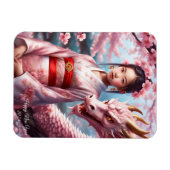 Jahr des Drachen 2024 - Mädchen zwischen Kirschblü マグネット (横)