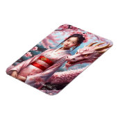 Jahr des Drachen 2024 - Mädchen zwischen Kirschblü マグネット (左側)