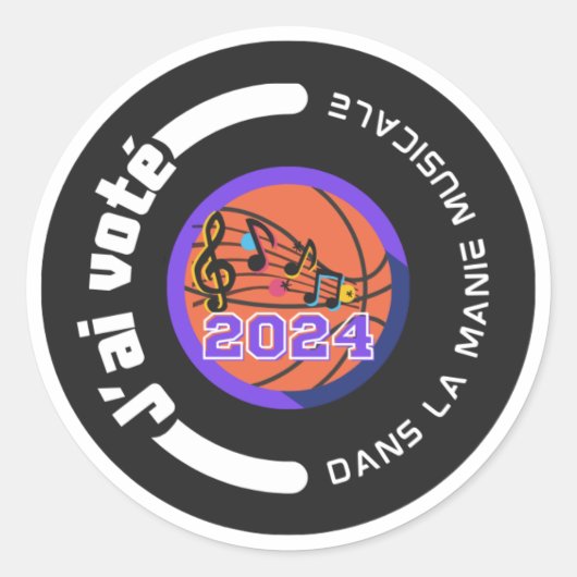 J'ai vote dans la Manie Musicale 2024 （ノワール） ラウンドシール (正面)