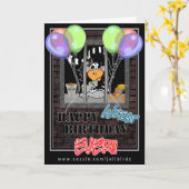 Jail Bird誕生日カード カード (黄色い花)