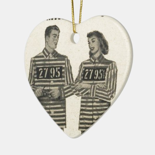 Jail Jamas -フォークのための大胆なギフト結婚した! セラミックオーナメント (左)