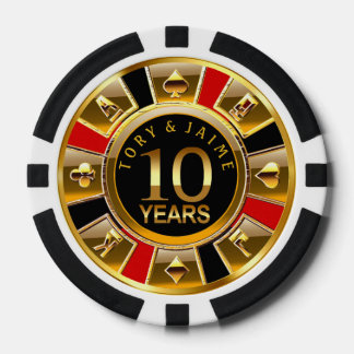 Jaime-1 Vegasカジノチップレッド&ブラック ポーカーチップ