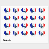 J'aime coq drapeau France ハートシール (シート)