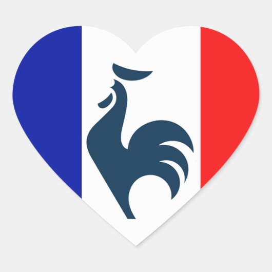 J'aime coq drapeau France ハートシール (正面)