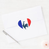 J'aime coq drapeau France ハートシール (封筒)