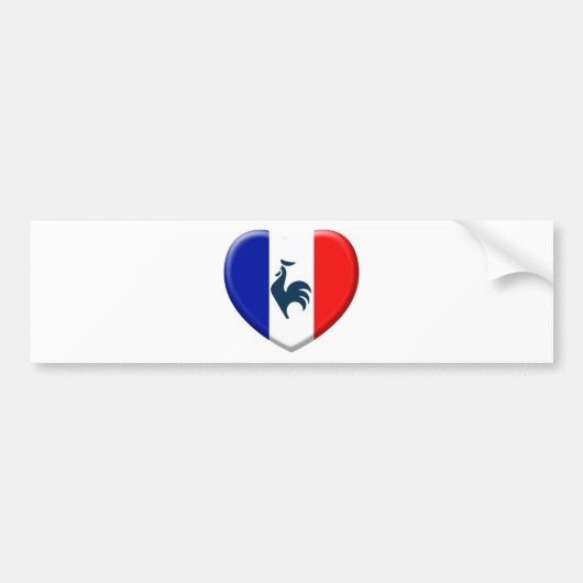 J'aime coq drapeau France バンパーステッカー (正面)