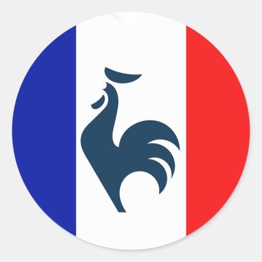 J'aime coq drapeau France ラウンドシール (正面)