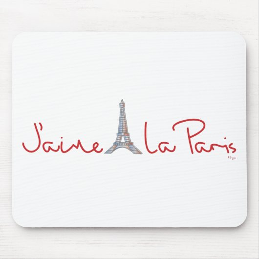 J'aime La Paris (I love Paris) マウスパッド (正面)