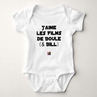 J'aime les Films de Boule (& Bill) - Jeux de Mots ベビーボディスーツ