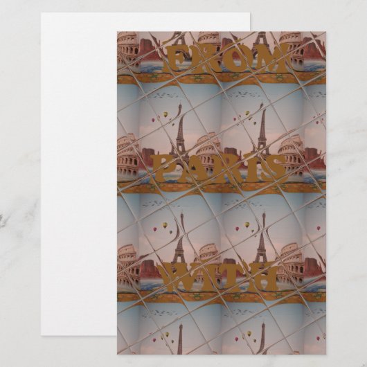 J'aime Paris ( I Love Paris ) 便箋 (正面/裏面)
