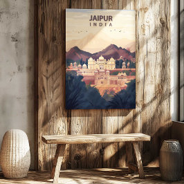 Jaipur India Canvas Print Travel Poster Wall Art キャンバスプリント