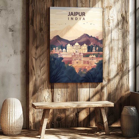 Jaipur India Canvas Print Travel Poster Wall Art キャンバスプリント