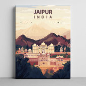 Jaipur India Canvas Print Travel Poster Wall Art キャンバスプリント