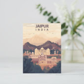 Jaipur India Pink City Vintage Travel ポストカード (スタンド正面)