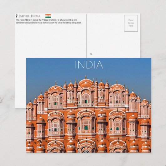 Jaipur, India Travel Postcard ポストカード (正面/裏面)