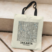 Jakarta, Indonesia, City Map Tote Bag トートバッグ