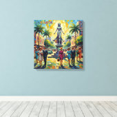 Jakarta Indonesia Monument Square Stretched Canvas キャンバスプリント (インサイチュ (ウッドフロア))