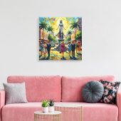 Jakarta Indonesia Monument Square Stretched Canvas キャンバスプリント (インサイチュ (リビング))