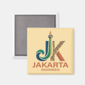 Jakarta Indonesia Southeast Asia マグネット (正面/裏面)