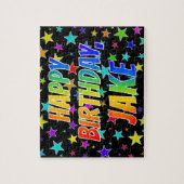 「JAKE」名、おもしろい「ハッピーバースデー」 ジグソーパズル (縦)