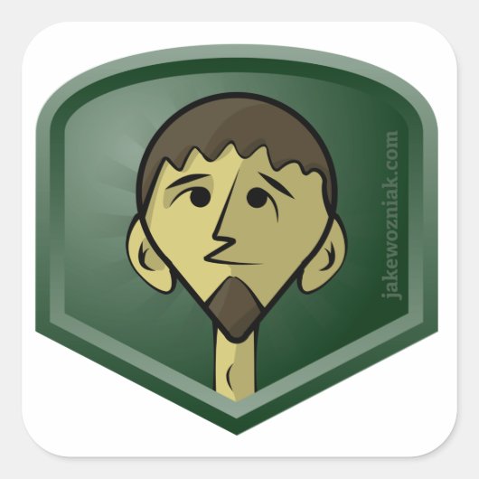 JakeWozniak.com スクエアシール (正面)
