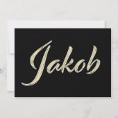 Jakob Name white gold Handwriting Karte カード (正面)