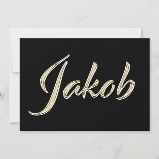 Jakob Name white gold Handwriting Karte カード (正面)