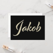 Jakob Name white gold Handwriting Karte カード (正面/裏面インサイチュ)