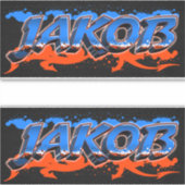 Jakob Vorname Name Graffiti Aufkleber Sticker シール (正面)