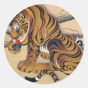 Jakuchu_ 虎図 ラウンドシール