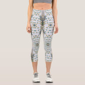 Jakuchu Peacock Feather Capri Leggings – Japanese  カプリレギンス (正面)