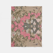 Jakuchu Rose Harmony Fleece Blanket フリースブランケット (正面)