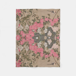 Jakuchu Rose Harmony Fleece Blanket フリースブランケット