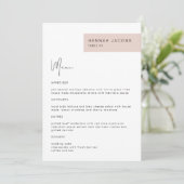 JALAINEモダン赤面ゲスト名ディナーメニュー メニュー (スタンド正面)