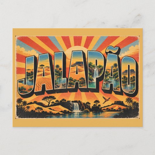 Jalapão TO 浜辺 川 滝 アート ポストカード (正面)
